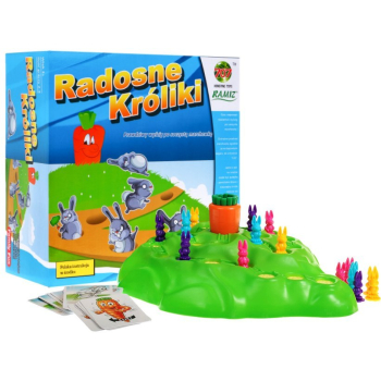 Gra planszowa Radosne Króliki dla dzieci 3+ Wyścig po marchewkę Rodzinna rozrywka